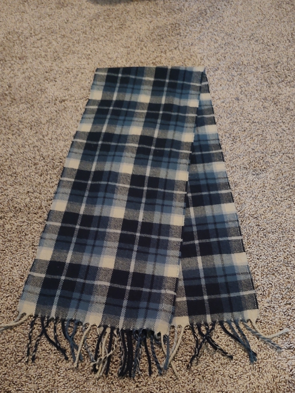Covington Blue, Black & Tan Plaid Scarf